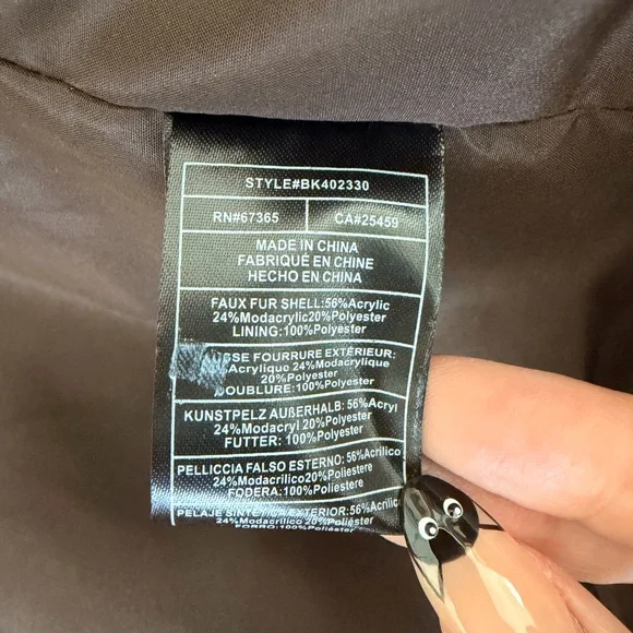 BB Dakota Brown Faux Fur Jacket - Picture 8 of 11